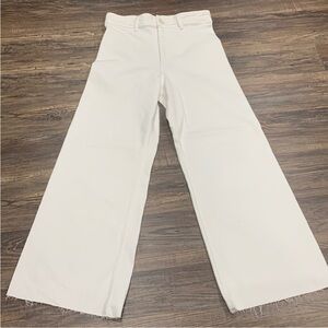 Zara Cream Flare Wide Leg Jeans